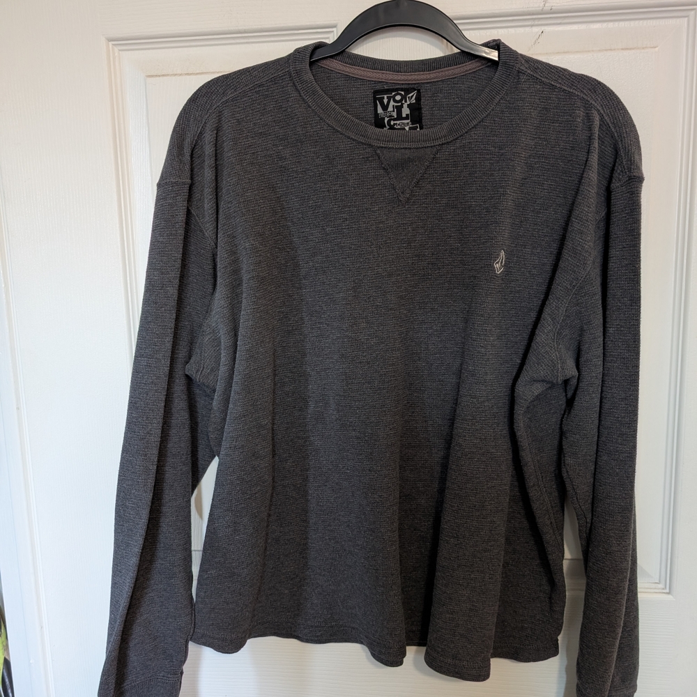 Men's Vintage Volcom Gray Long Sleeve Tee - Size XL